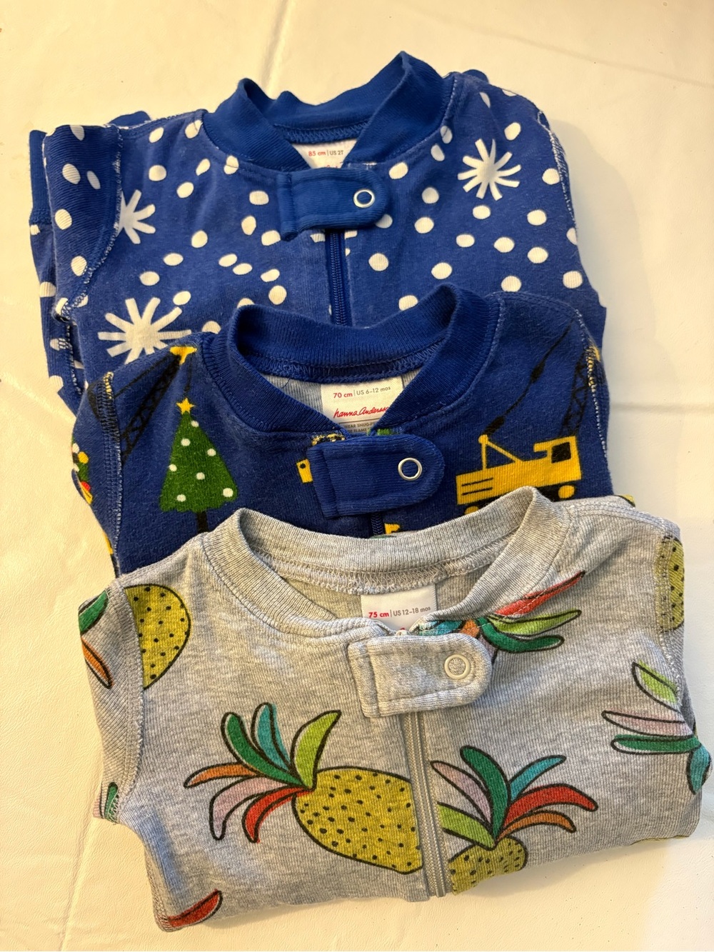 Hanna Anderson long sleeve sleepers bundle baby sizes